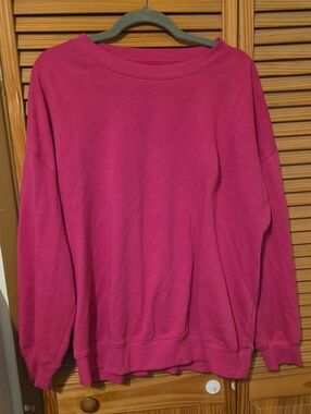 Old Navy Bright Pink V-Neck Sweatshirt